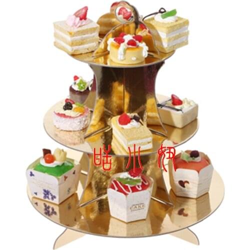 Ipalmay 3 Tier Cupcake Stand Gold and Silver Decoration Wedding Cake Plate Stands Kids Party Favors Dessert Station Supply