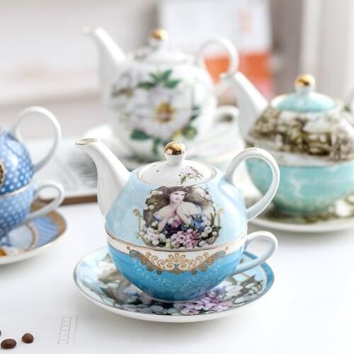 Coffee cup European-style luxury English retro flower tea set