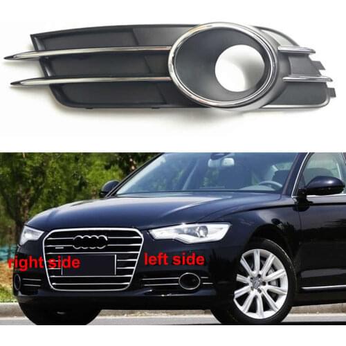 For Audi A6L 2012 2013 2014 2015 High Configuration Fog Light Cover Front Bumper Lower Grille Fog Lamp Cover