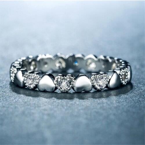 Fashion Heart Shape Luxury Ring for Women Wedding Band Promise Engagement Rings Charming Female Jewelry Accessories