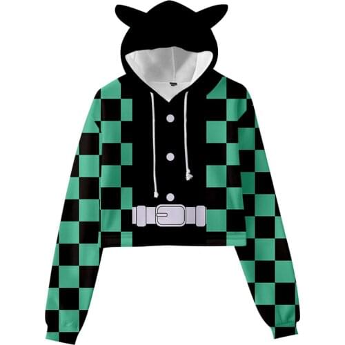 Demon Slayer Kamado Tanjirou Cosplay Hoodie Cat Ear Sweatshirt Pullover Men Hoodie men women summer autumn clothes