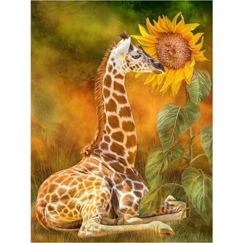 Full Square drill 5D DIY Diamond embroidery Deers Sunflowers Diamond Painting Cross Stitch Rhinestone Mosaic decoration Needlewo