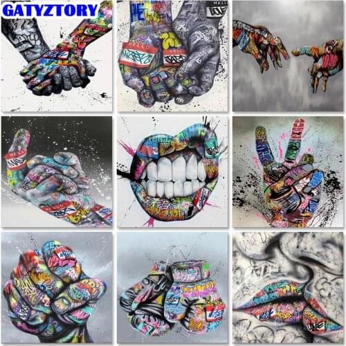 Gatyztory DIY Oil Painting By Numbers Abstract Hand Paint By Numbers For Adults Coloring Drawing By Numbers Frames Wall Decor Ar