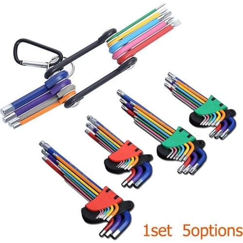 Allen Key Set L Wrench Kit For Allen Screw 9PCS Long Arm Hex Key Set 1.5mm To 10mm Hexagon Spanner Hand Tools For Bicycle Repair