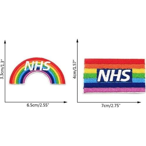 NHS Rainbow Thank You Sew On Patch Badge 2020 UK Support Pride IRON ON 1pcs