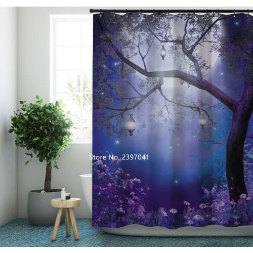 New Plant Green Leaves Cactus Shower Curtain Waterproof and Mildew Proof Natural Scenery Bathroom Hot Style Shower Curtain