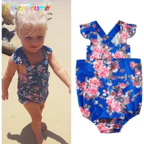 New Baby Jumpsuits Newborn toddler baby girls clothes Flower Printed infant rompers kids costume Sleeveless Summer overalls A218