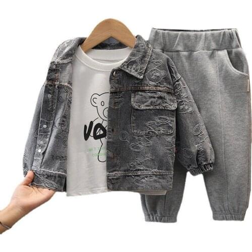 New Autumn Fashion Baby Boys Girls Clothes Suit Children Jacket T-Shirt Pants 3Pcs/Sets Toddler Cartoon Clothing Kids Tracksuits