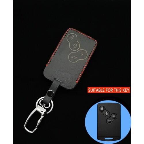 New Styles Automotive Key Cover, Leather Protective With 4 Buttons For Renault Clio Logan Megane 2 3 Koleos Remote Control case