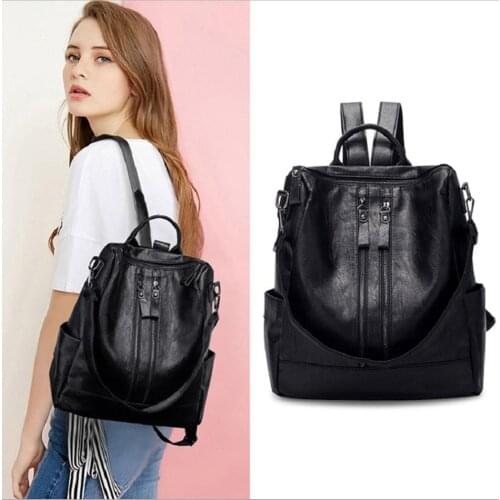 New Vintage Women Backpack High Quality Leather anti-theft design Backpacks for Teenage Girls Female School Shoulder Bag mochila