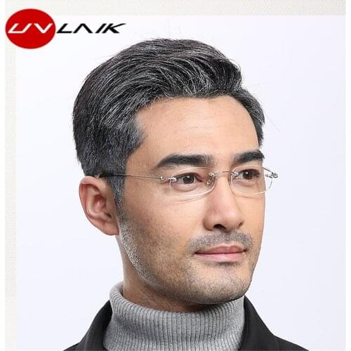 UVLAIK Rimless Reading Glasses Progressive Transparent Glasses Frameless Men Women Presbyopic Glasses with case 1.5 2.0 2.5 3.0