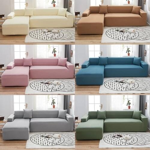 Solid Jacquard Corner Sofa Cover Elastic Thicked L Shped Slipcovers Stretch Universal All-inclusive Couch Covers For Living Room