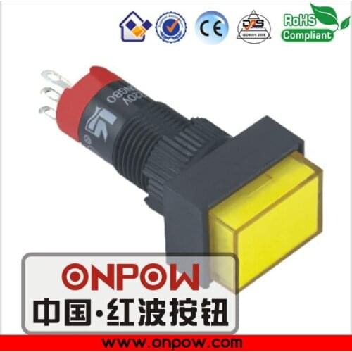 ONPOW 10mm 1NO1NC plastic latching rectangular head push button switch LAS3J-11Z/Y