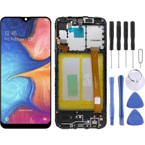 Original LCD Screen and Digitizer Full Assembly With Frame for Samsung Galaxy A20e SM-A202