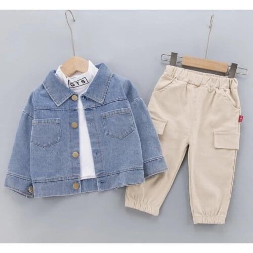 2020 Autumn Winter Denim Coats Kids Clothing Baby Girls Clothes For Top+Pants 2Pcs Sets Children Baby Boys Suits 1 2 3 4 5 Years