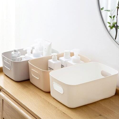 Plastic Storage Box Cosmetic Storage Orgnizer Household Kitchen Bathroom Sundries Sorting Box Makeup Storage Basket Book Storage