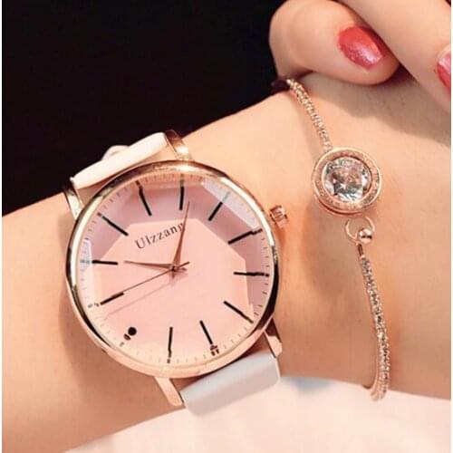 PLUOYO Ladies Watch With Leather Strap
