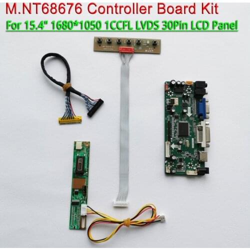 Fit B154SW01 V1 V2 V4 V5 V7 V8 V9 VB VGA DVI 1CCFL LVDS 30Pins 15.4" keyboard 1680*1050 M.NT68676 LCD controller board kit