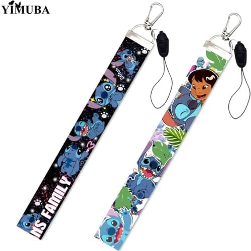 Lovely Cartoon Alien Pet Ribbon Hand Rope Car Key Chain Mobile Phone Straps Gym Bus Pass ID Card Badge Holder Kids Birthday Gift