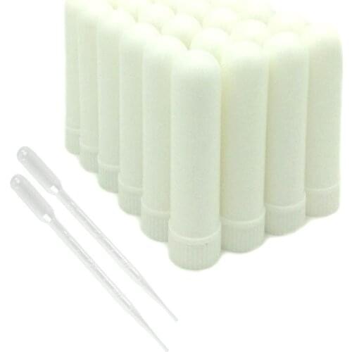 10 Pcs Blank Nasal Inhaler Empty Aromatherapy Oil Nasal Inhaler Tubes Complete Sticks With Cotton core