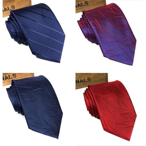 Q Fashion Ties Wedding Decor Men Business Formal Wedding Tie Solid Color Stripe Shirt Dress Accessories Neckwear Luxury Classic
