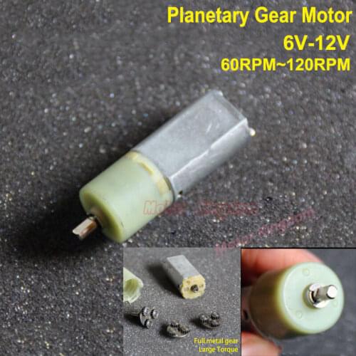 DC 6V~12V 60-120RPM Slow Speed High Torque FF-180 20mm Planetary Gear Motor