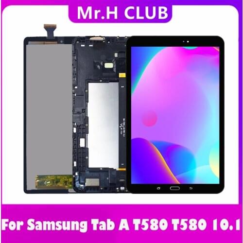 10.1" For Samsung Galaxy Tab A SM-T580 T580 T585 LCD Display Screen Touch Screen Sensor Panel Digitizer Assembly With Frame