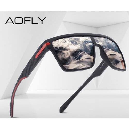 AOFLY Brand Polarized Sunglasses Men Fashion Flexible Frame Driving Square Sun Glasses Male Women TR90 Goggle zonnebril heren
