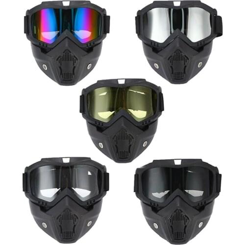 Motocross Sunglasses Safety Protective Glasses Windproof Eyewear with Mask Safety Glasses Goggles Skiing Glass with Mouth Filter