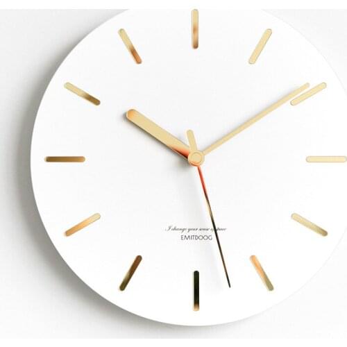 Modern Minimalist Creative Wall Clock Nordic Living Room Home Clock Wall Fashion Bedroom Hanging Klok Watch on The Wall AA50ZB