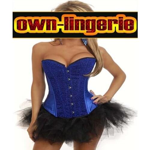 Rhinestones front corset with skirt woman ,sexy one set corset dress ,lingerie bustier skirt w7060