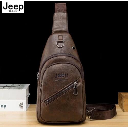 JEEP BULUO Mens Capacity Multifunction Fashion Crossbody Bag Shoulder Bags Short Trip Messenger Chest Bag Pack For Male