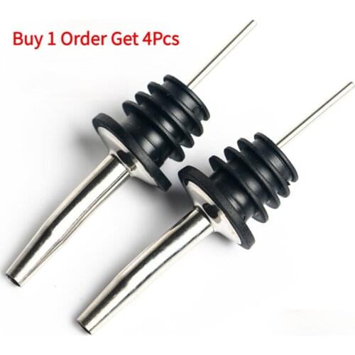 Take 1 Shot of 4 Stainless Steel Red Wine Bottle Pourer Oil Bottle Stopper Wine Spout Wine Bottle Stopper Wine Blender