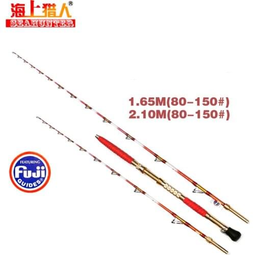 Xigongfang Dubble-Fish G-4th. Lightweight Fishing Rod Fuji Guide 2 Sections Spinning flow Rod 2 Top Tips Boat Rod 1.65m/2.1m 80