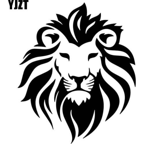 YJZT 14.7CM*17.6CM Lion Solemn Pattern Car Sticker Bumper Accessories Vinyl Decal Black/Silver C4-1118