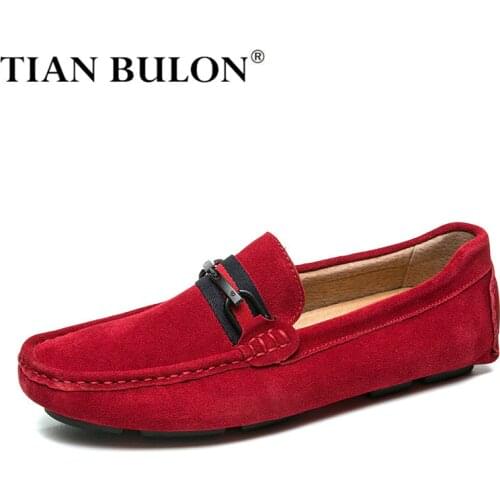 Suede Leather Mens Loafers Luxury Brand Italian Comfy Mens Casual Shoes Slip On Boat Shoes For Men Moccasins Chaussure Homme