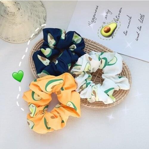 Mesh Little Daisy Candy Color Avocado Strawberry Girl Scrunchies Hair Circle Romance Starry Sky Elastic Lady Chiffon Hair Band