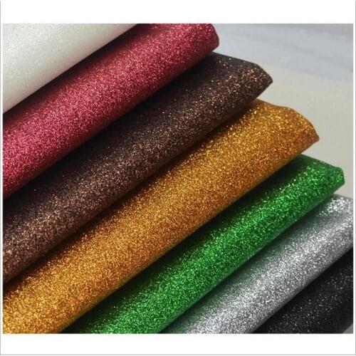 0.6MM thick Glitter pu artificial leather fabric Clothing belts furniture shoes DIY sewing material by the meter