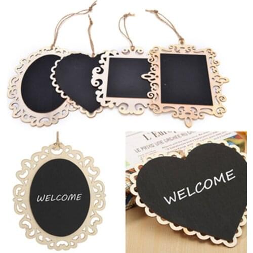 1 Pcs Creative Wooden Hanging Blackboard Home Decoration Wedding Decoration Wordpad Message Memo Chalk Board Party Supplies