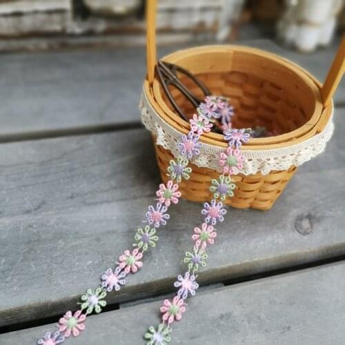 10 Meters 1cm wide Daisy Flower Lace Fabric High Quality Floral Venise Lace Trim for Wedding Bridal Garment Decoration 1cm