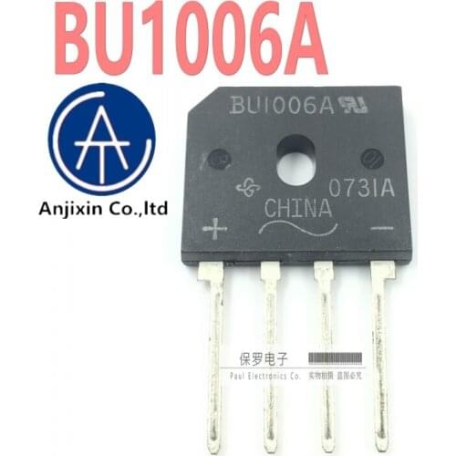 10pcs 100% orginal new real stock Bridge rectifier stack BU1006A-E3/45 BU1006A 10A600V ZIP-4