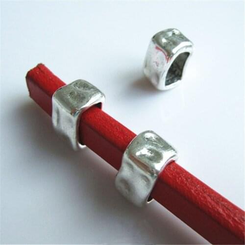 10pcs Antique 10*6mm Slider Spacer For Licorice Leather Bracelets & Bangles Jewelry Findings
