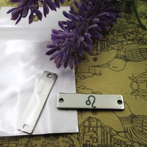 10pcs--Leo Zodiac stainless steel charms more style for choosing DIY Charms pendants for necklace 30x7mm