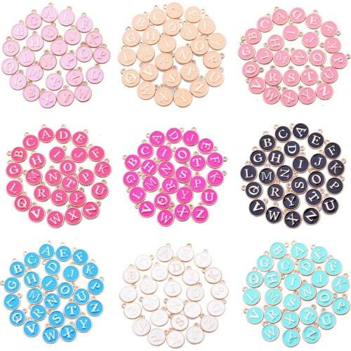26pcs/Lot A-Z Letter Charms Enamel Alphabet Letter Handmade Pendant Accessories DIY Earrings Bracelets Jewelry Making Supplies
