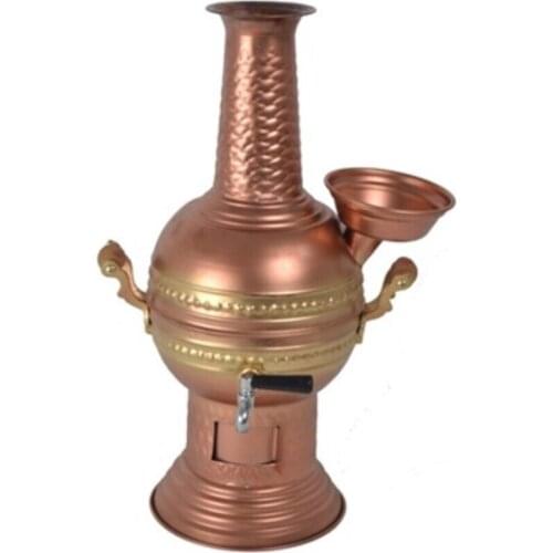 3 liter gold color striped copper samovar hand carved turkish ottoman products