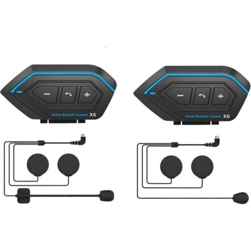 80%HOT X6 Bluetooth-compatible 5.0 Noise Reduction Rechargeable Motor Bike Interphone Headphone