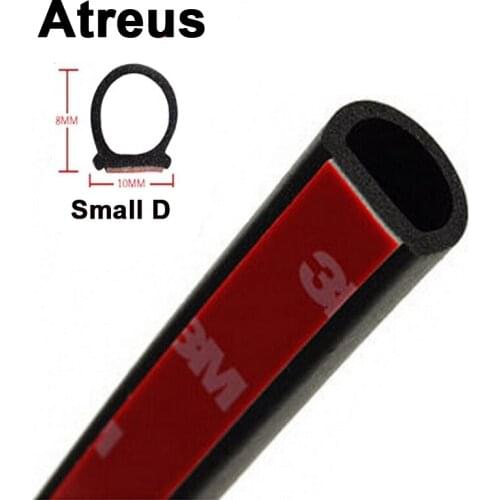 Atreus 2M Small D 3M Adhesive Car Rubber Seal Sound Insulation Car Door Seal Strip Noise Insulation Car Sticker Accessories