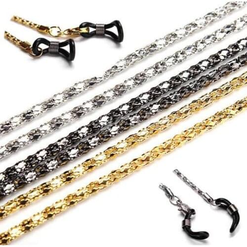 Glasses Chains For Men Women Metal Sunglasses Chain Flowers Beaded Eyeglass Lanyard Hold Strap Eyewear Retainer Jewelry Rope