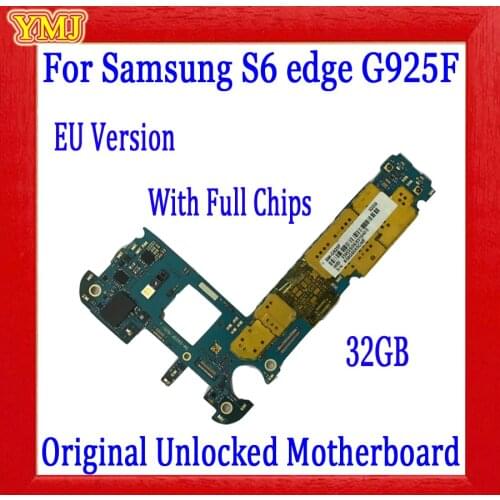For Samsung Galaxy S6 edge G925F 32GB Official Phone Motherboard Unlock Whole Mainboard With Full Chips IMEI OS Logic Board