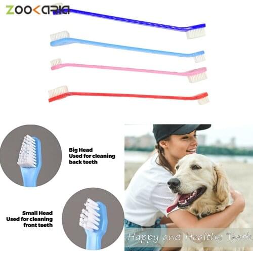 Two-headed Clean Breath Toothbrush Dog Cat Pet Hygiene Teeth Care Pet Toothbrush Duel End Dog Cat Dental Pet Grooming